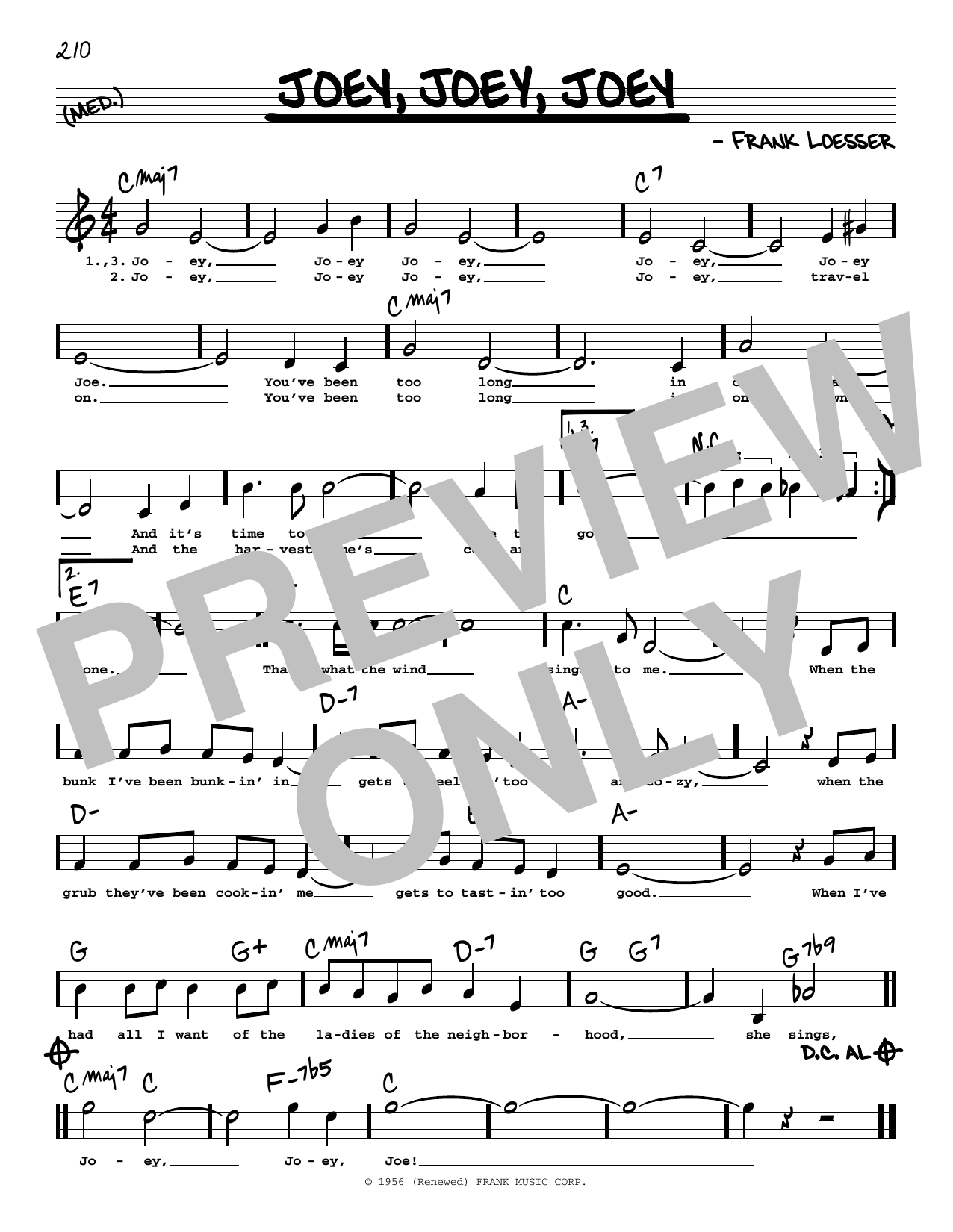 Download Frank Loesser Joey, Joey, Joey (High Voice) (from The Sheet Music
