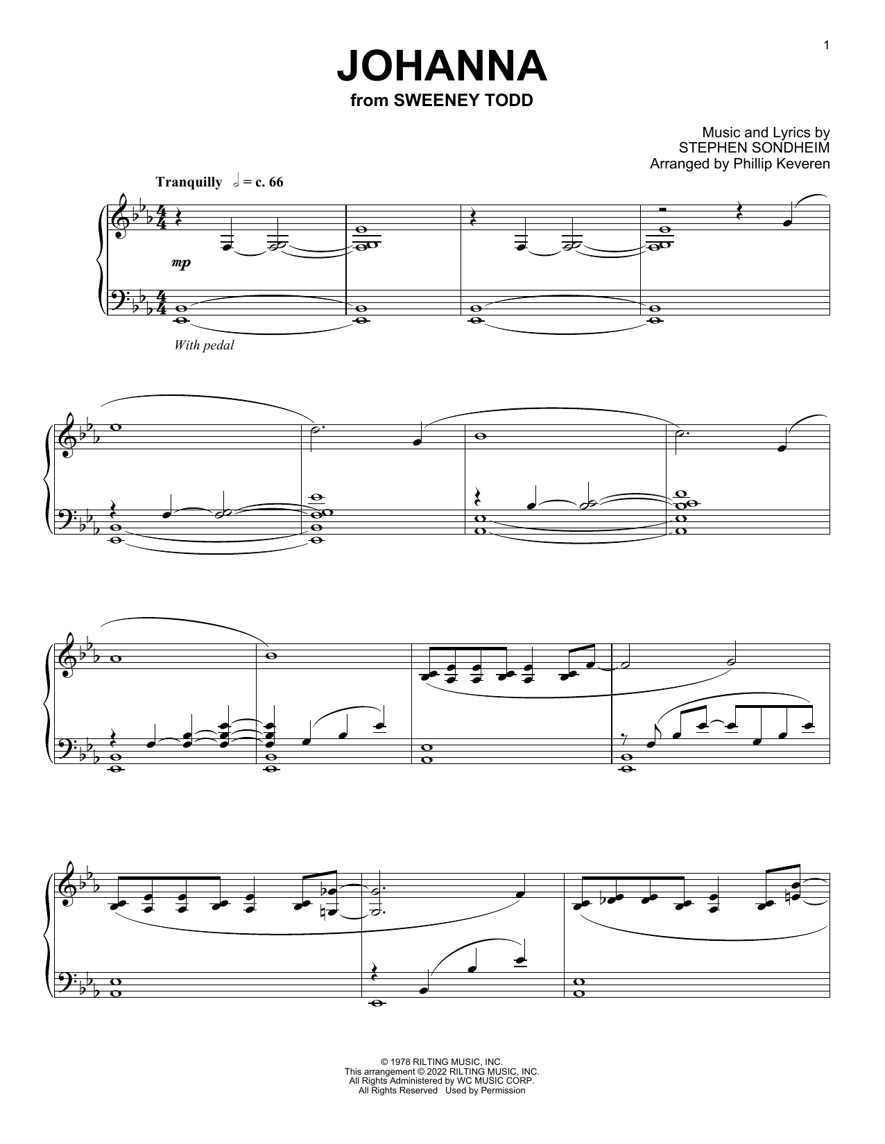 Download Stephen Sondheim Johanna (from Sweeney Todd) (arr. Phill Sheet Music