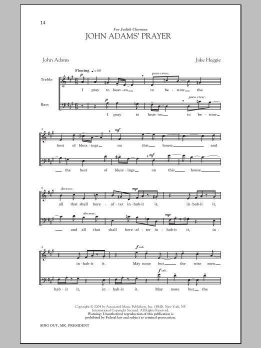 Download Jake Heggie John Adams' Prayer Sheet Music