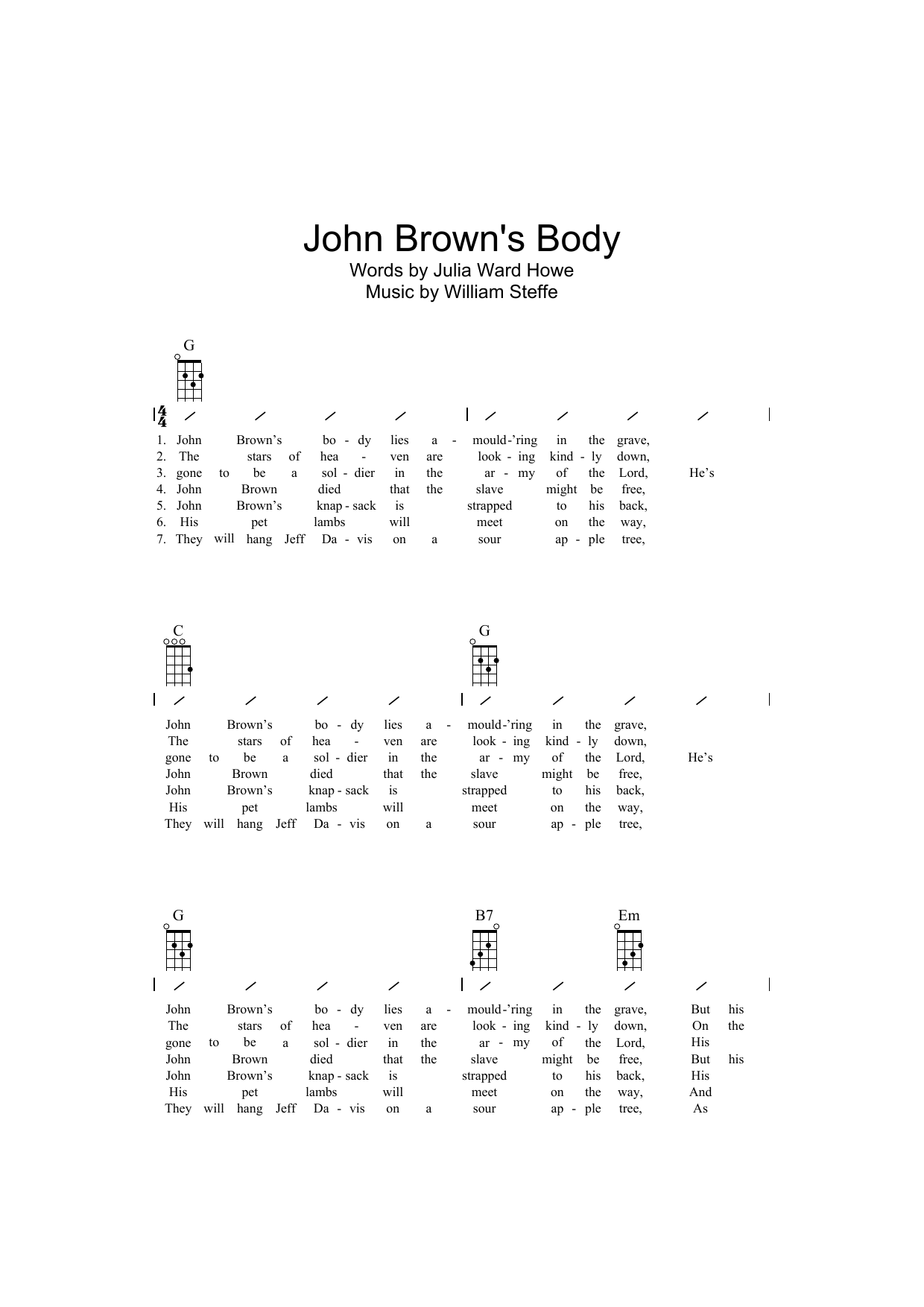 Download Traditional John Brown's Body Sheet Music