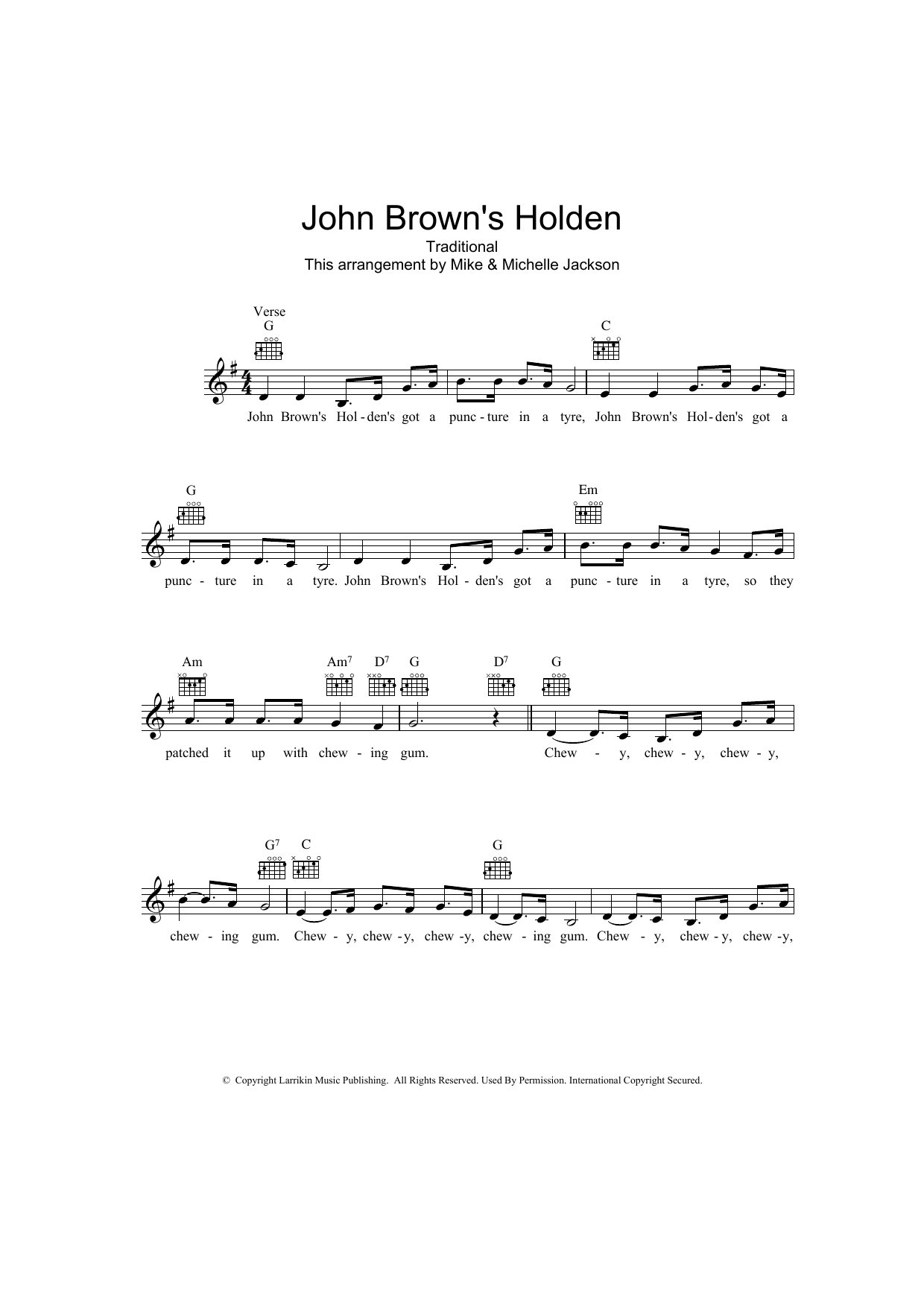 Download Traditional John Brown's Holden Sheet Music