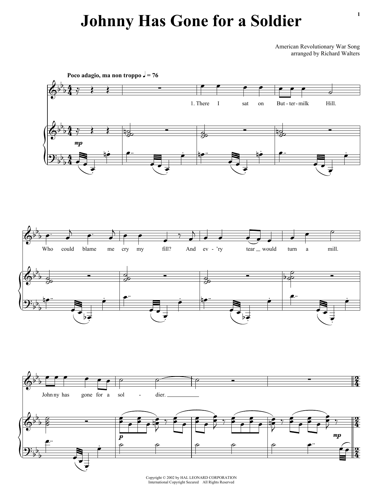 Download Traditional Johnny Has Gone For A Soldier Sheet Music