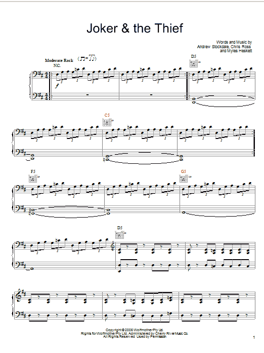 Download Wolfmother Joker & The Thief Sheet Music