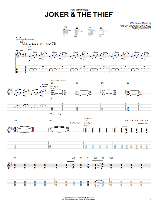 Download Wolfmother Joker & The Thief Sheet Music