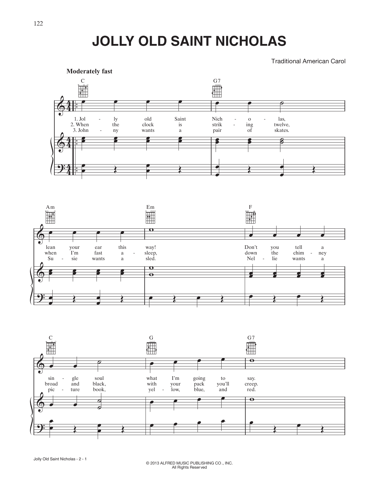 Download 19th Century American Carol Jolly Old St. Nicholas Sheet Music