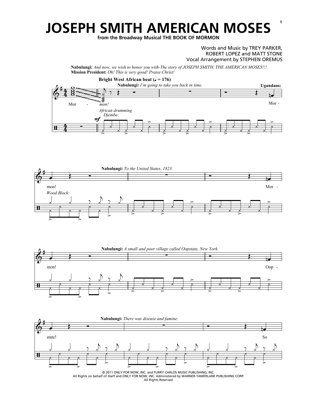 Download Trey Parker & Matt Stone Joseph Smith American Moses (from The B Sheet Music