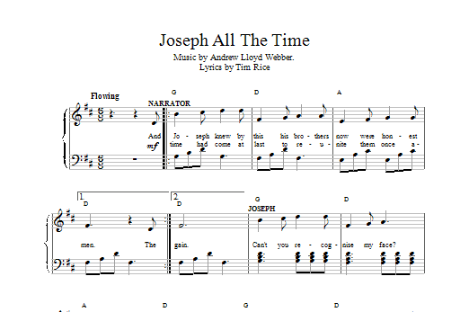 Andrew Lloyd Webber Joseph All The Time sheet music notes printable PDF score