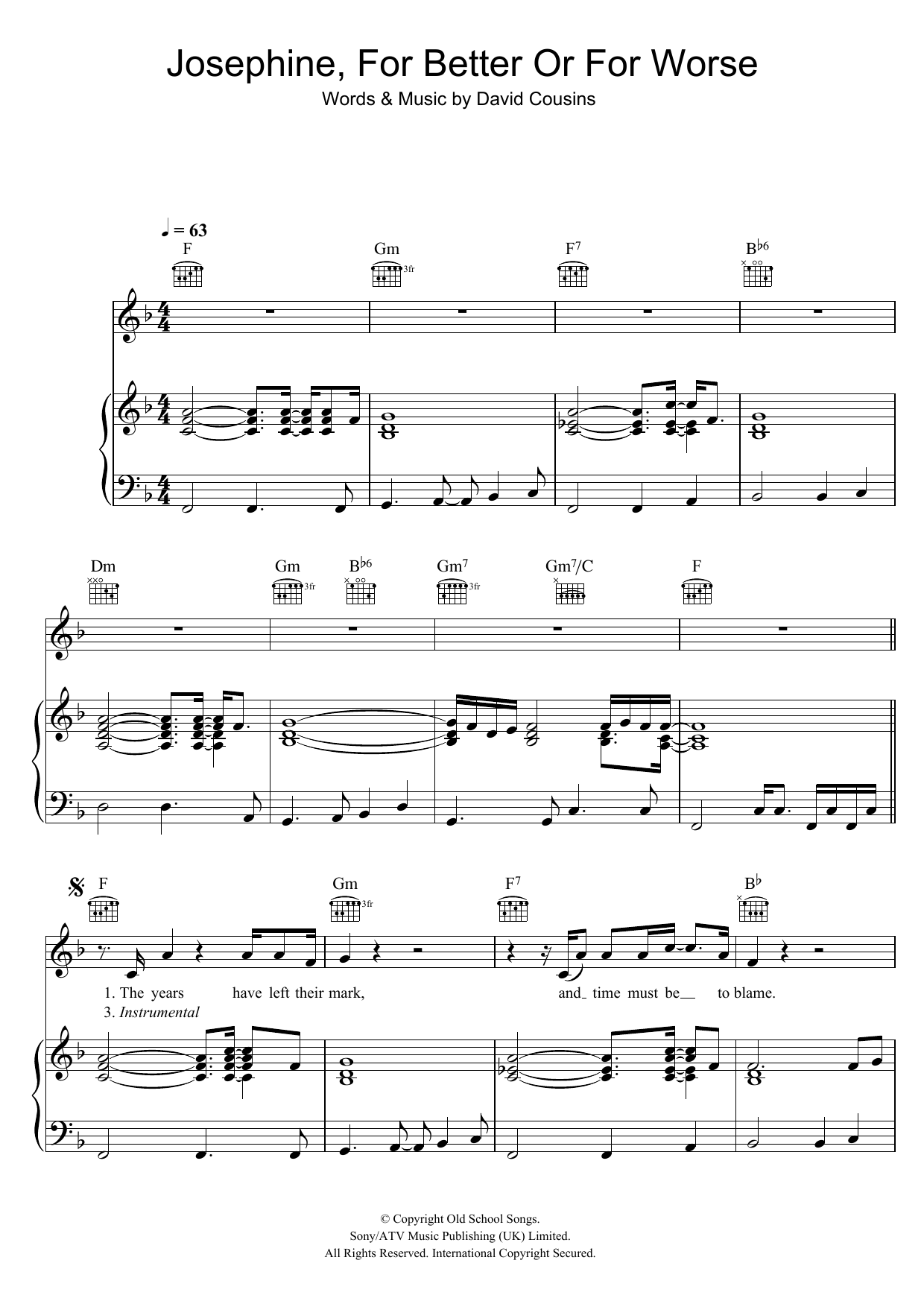 Download The Strawbs Josephine, For Better Or For Worse Sheet Music