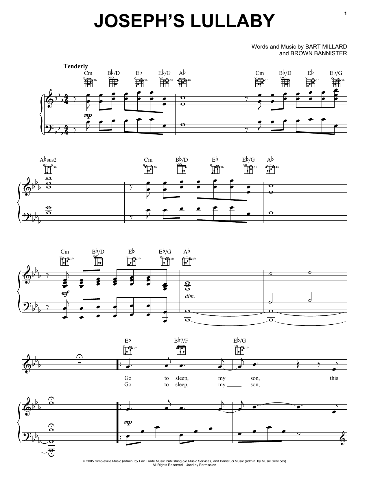 Download MercyMe Joseph's Lullaby Sheet Music