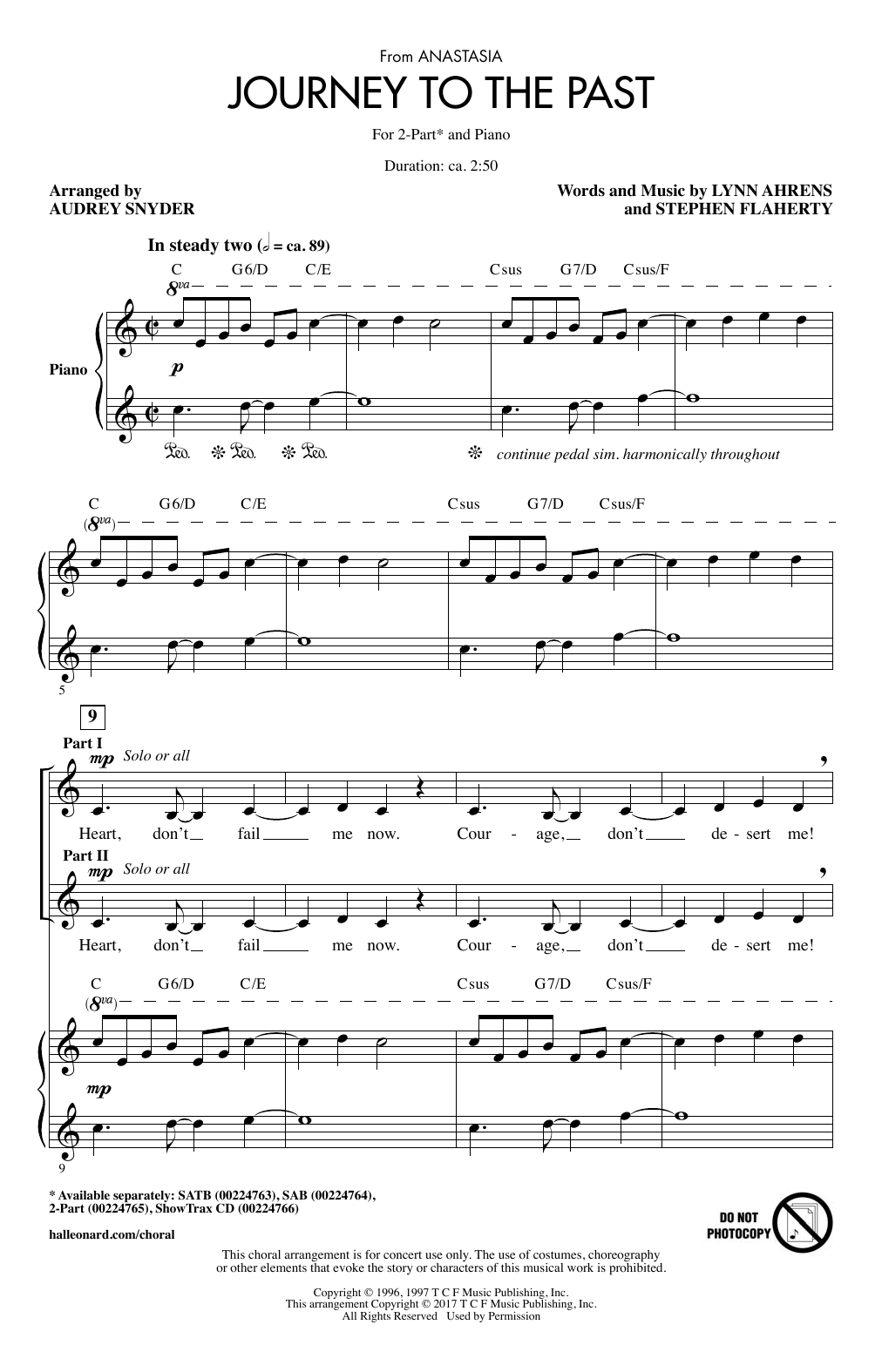 Download Audrey Snyder Journey To The Past Sheet Music