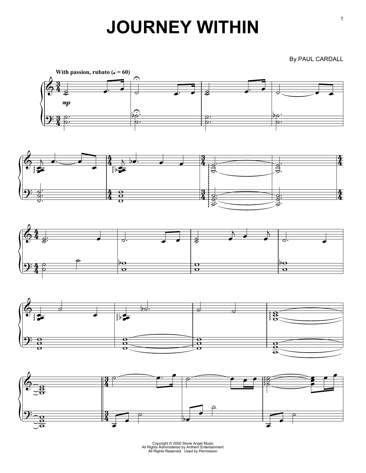 Download Paul Cardall Journey Within Sheet Music