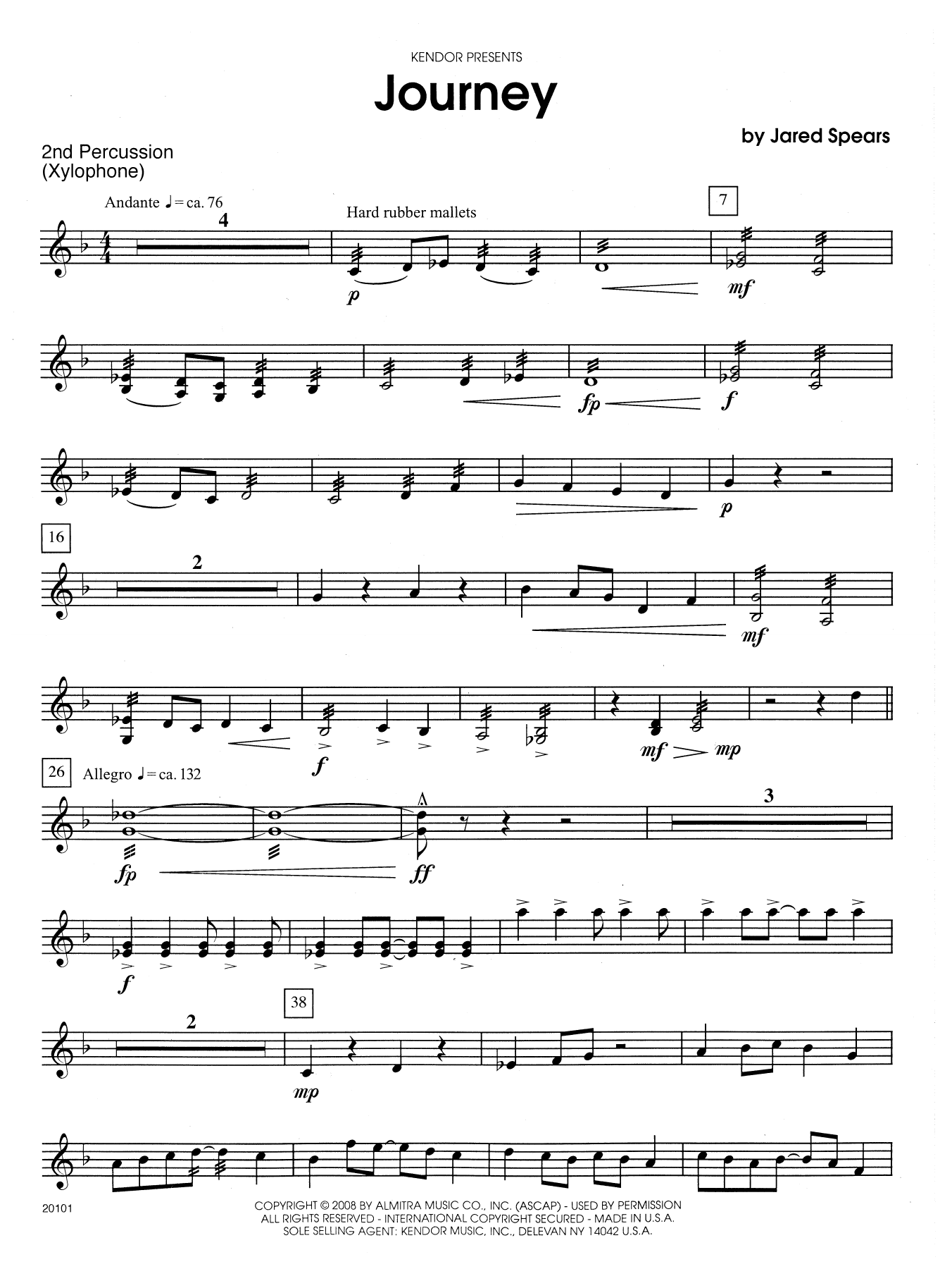 Download Jared Spears Journey - Percussion 2 Sheet Music