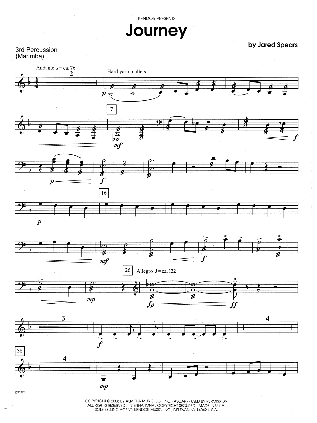 Download Jared Spears Journey - Percussion 3 Sheet Music