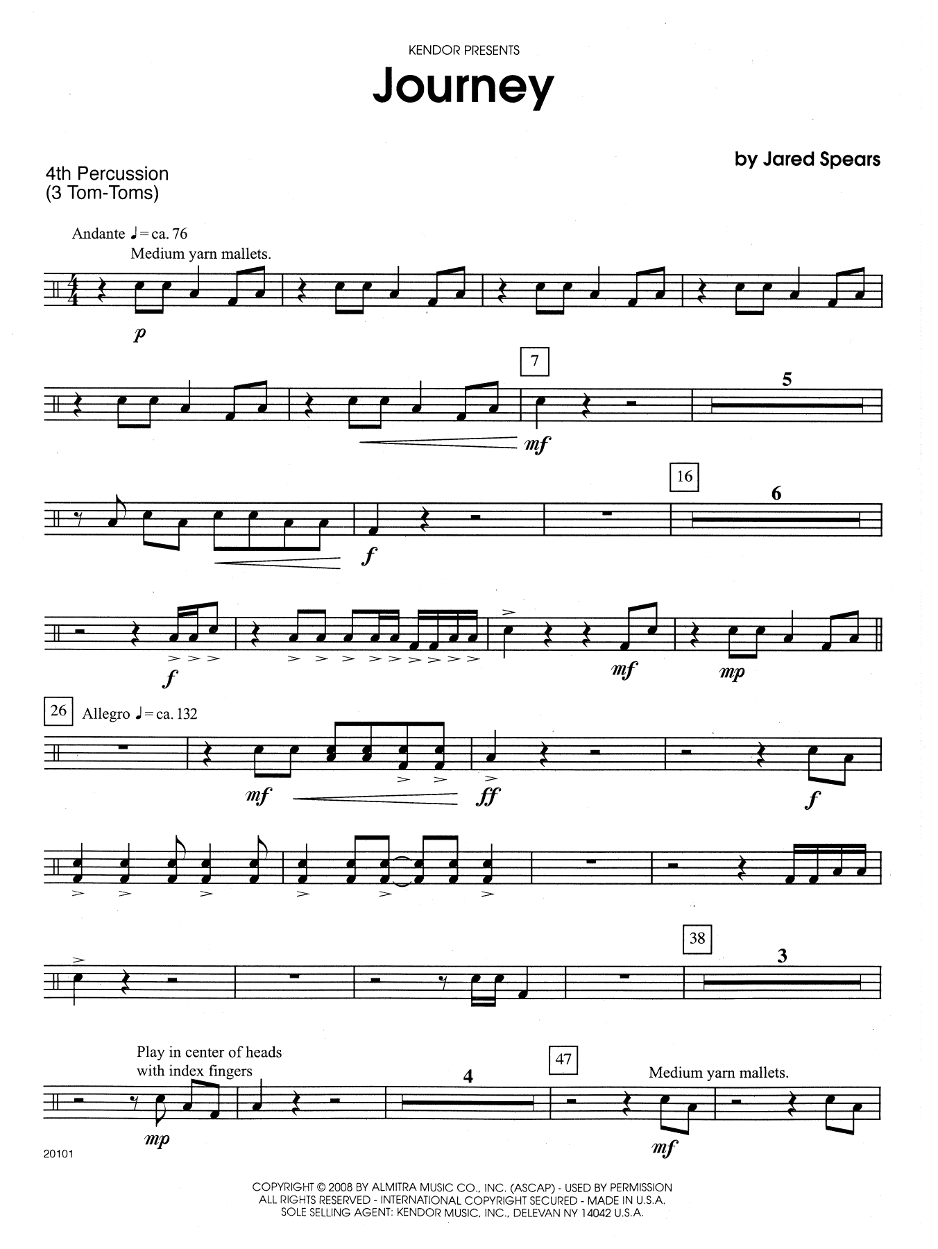 Download Jared Spears Journey - Percussion 4 Sheet Music