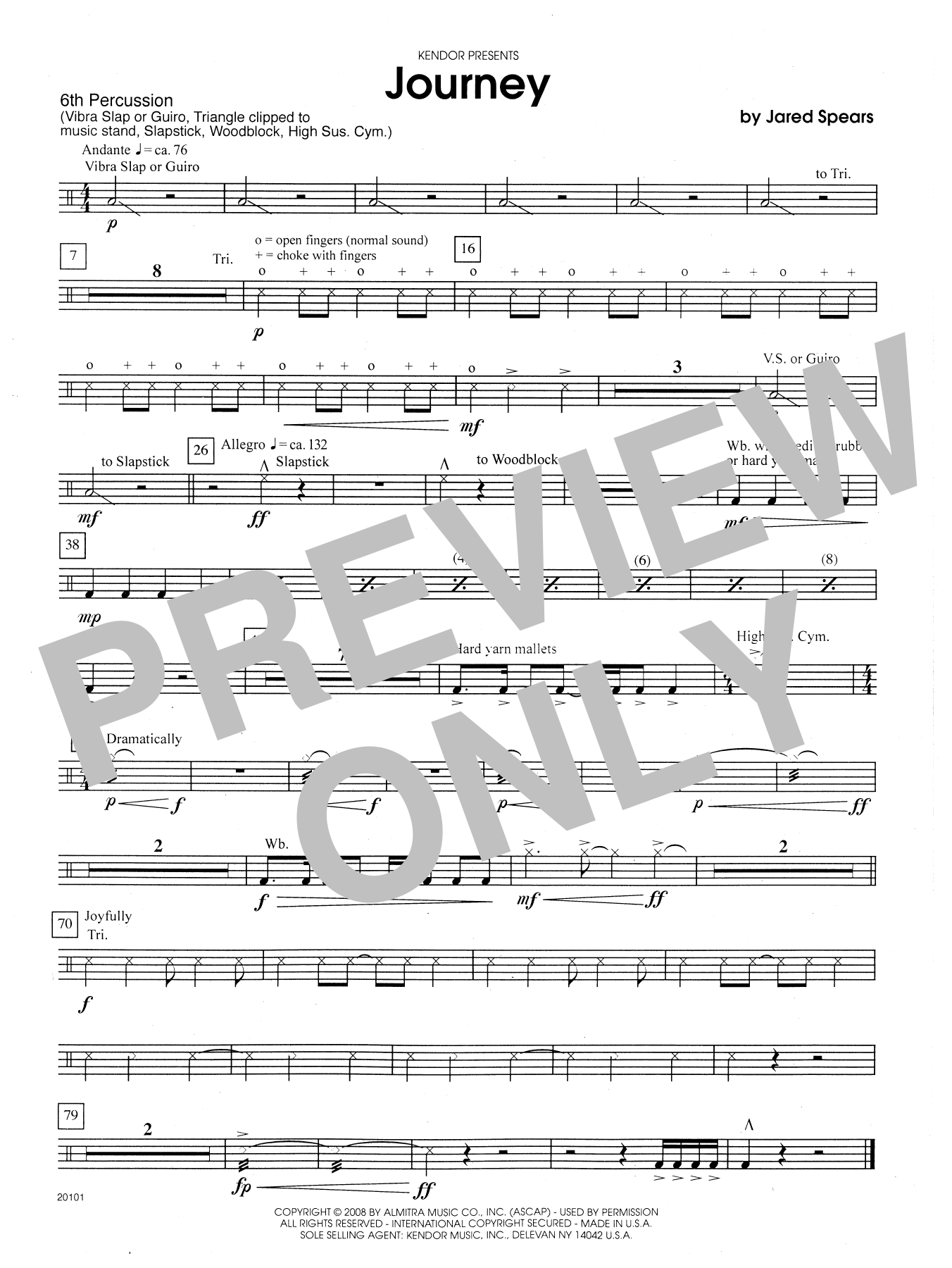 Download Jared Spears Journey - Percussion 6 Sheet Music