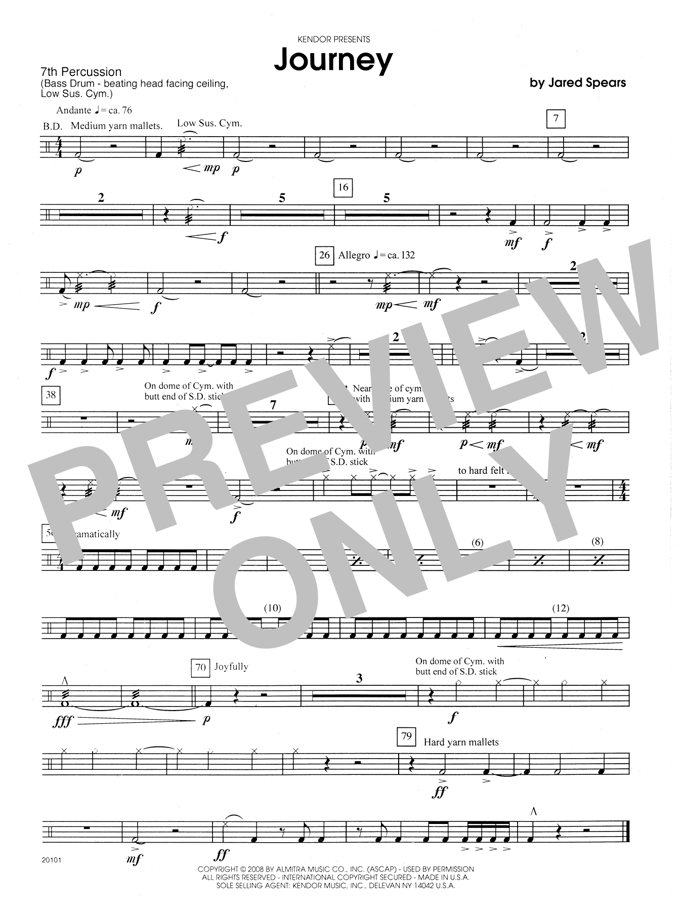 Download Jared Spears Journey - Percussion 7 Sheet Music