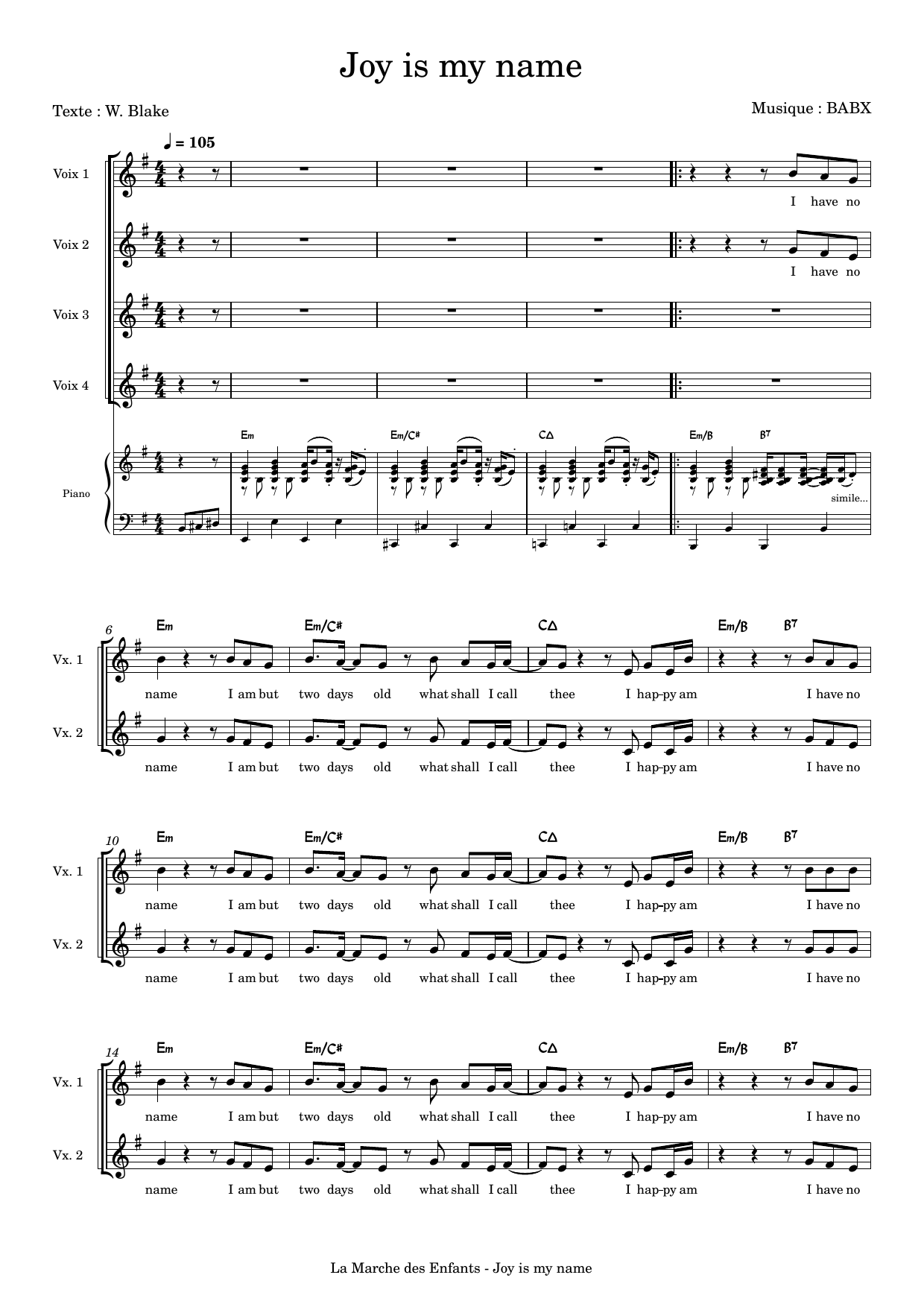 David Babin (Babx) Joy Is My Name sheet music notes printable PDF score