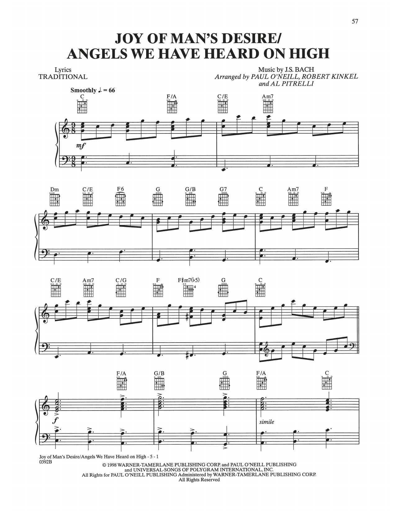 Download Trans-Siberian Orchestra Joy Of Man's Desire / Angels We Have He Sheet Music
