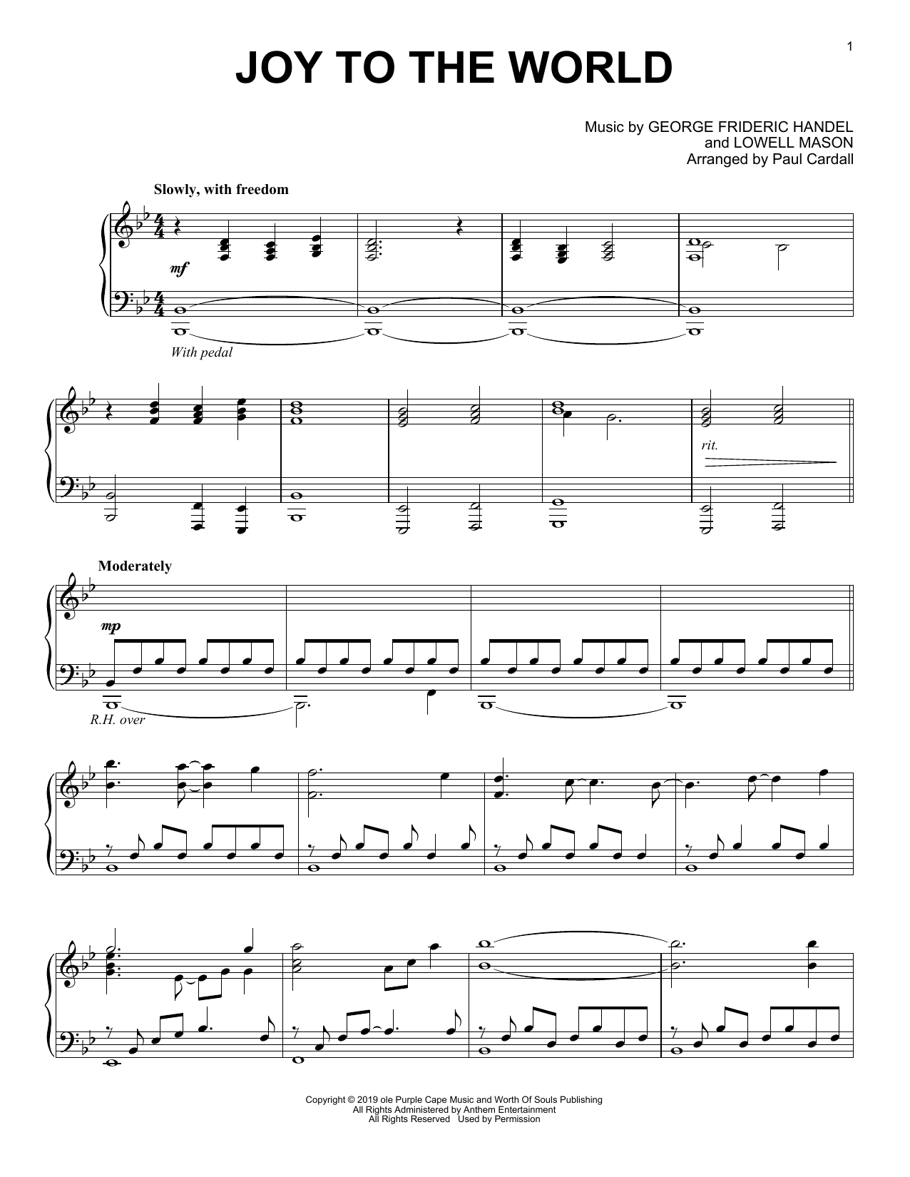 Download George Frideric Handel Joy To The World (arr. Paul Cardall) Sheet Music