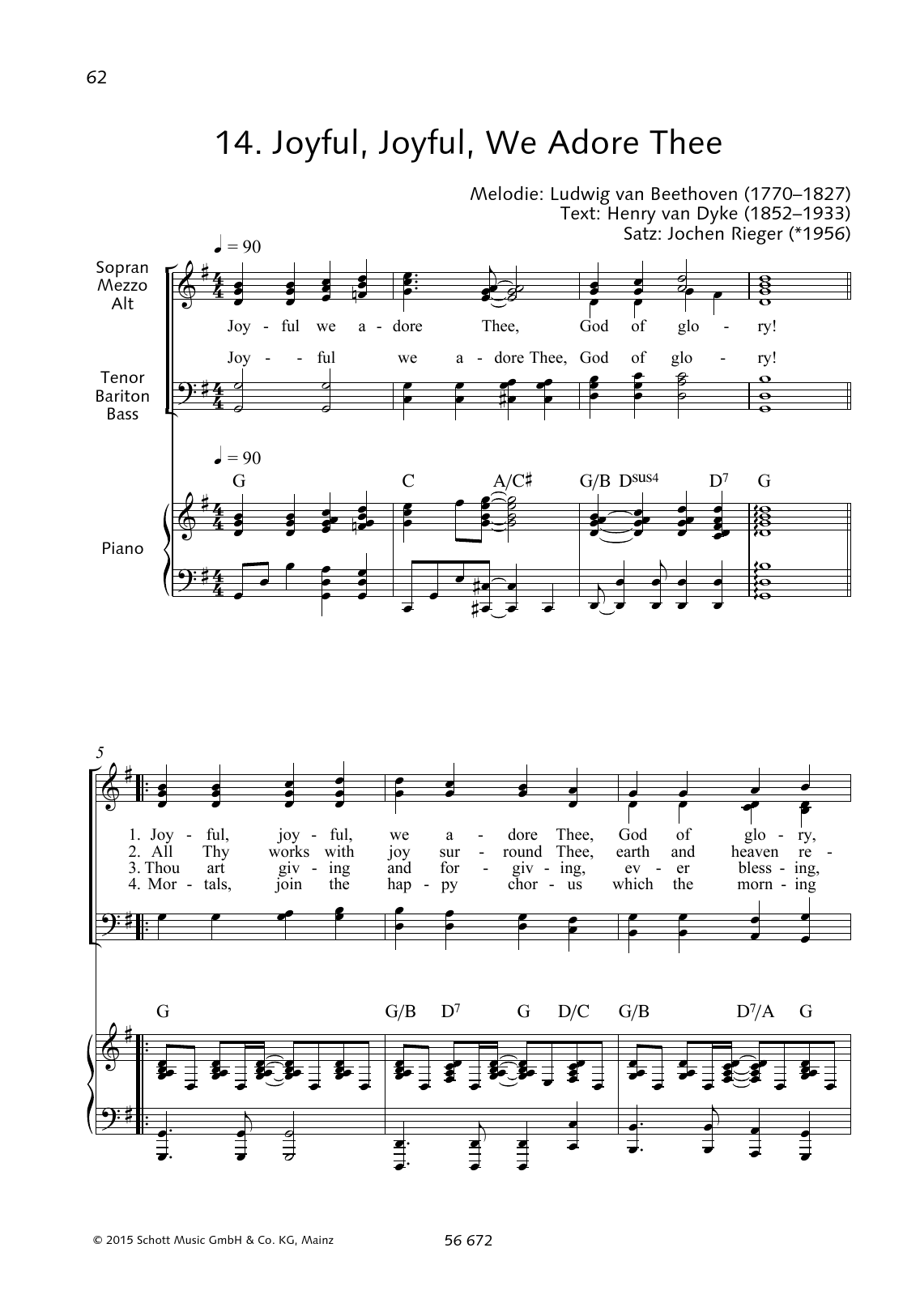 Download Ludwig van Beethoven Joyful, Joyful, We Adore Thee Sheet Music