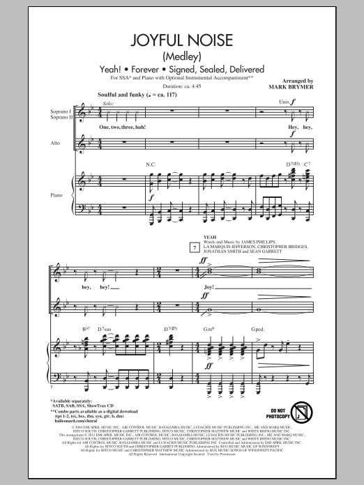 Download Mark Brymer Joyful Noise (Medley) Sheet Music