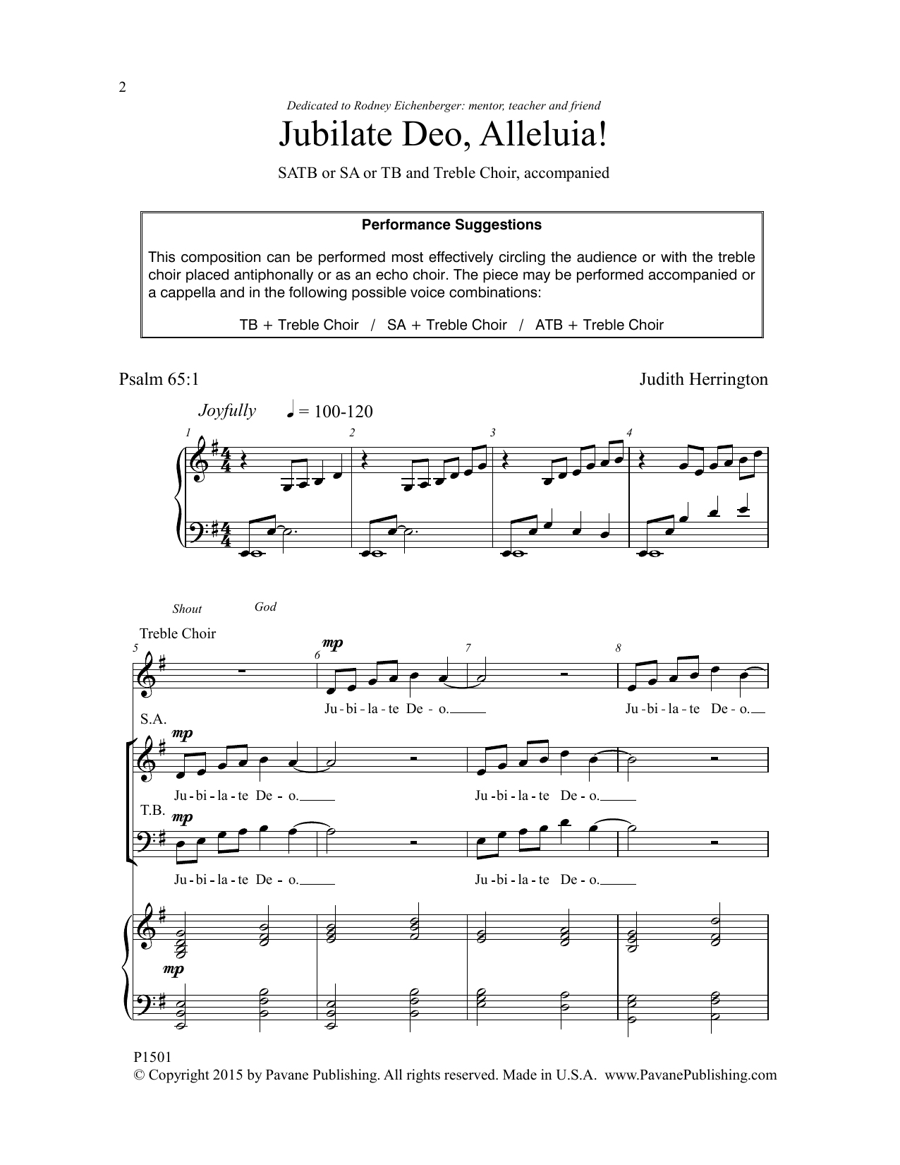 Download Judith Herrington Jubilate Deo, Alleluia! Sheet Music