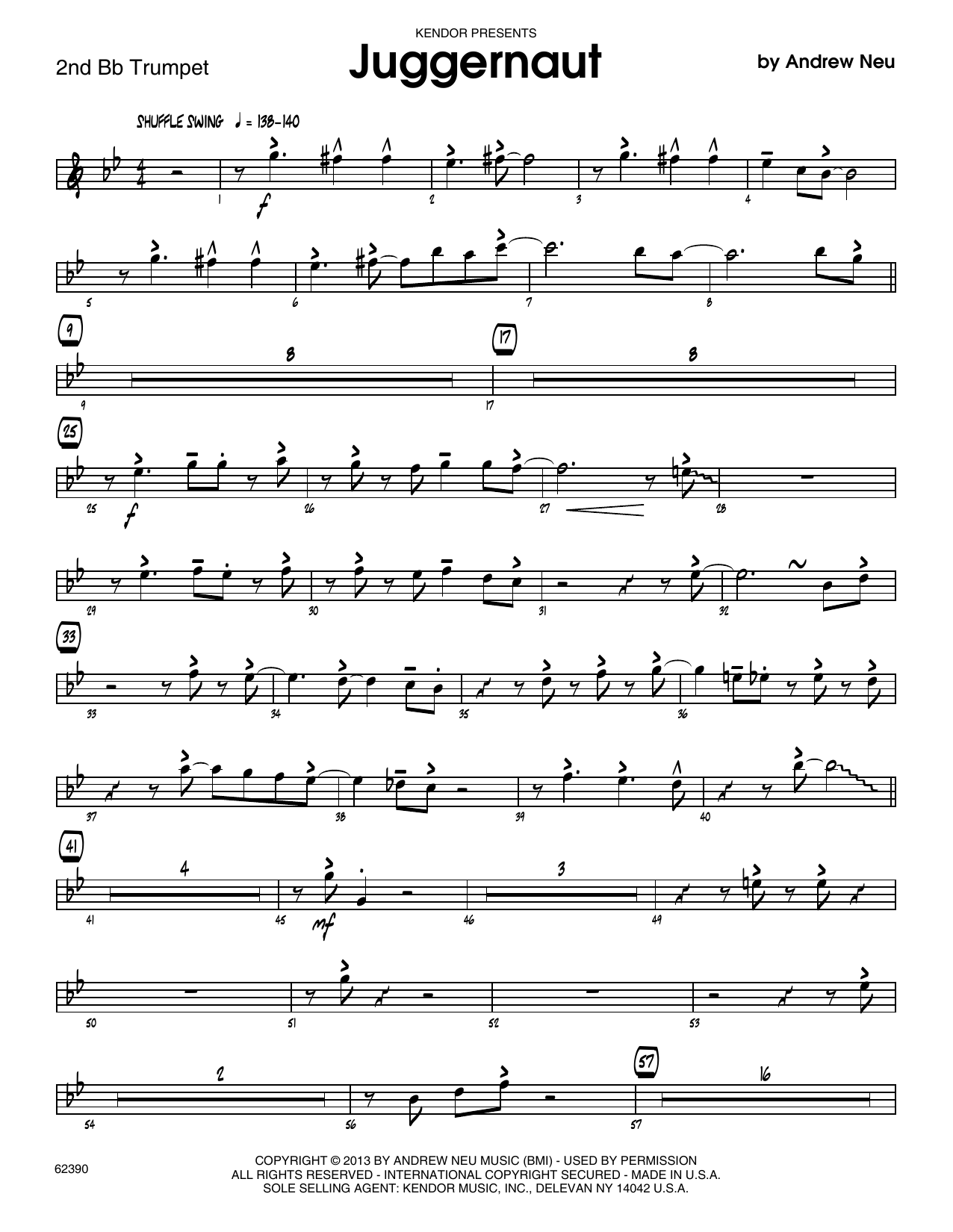 Download Andrew Neu Juggernaut - 2nd Bb Trumpet Sheet Music
