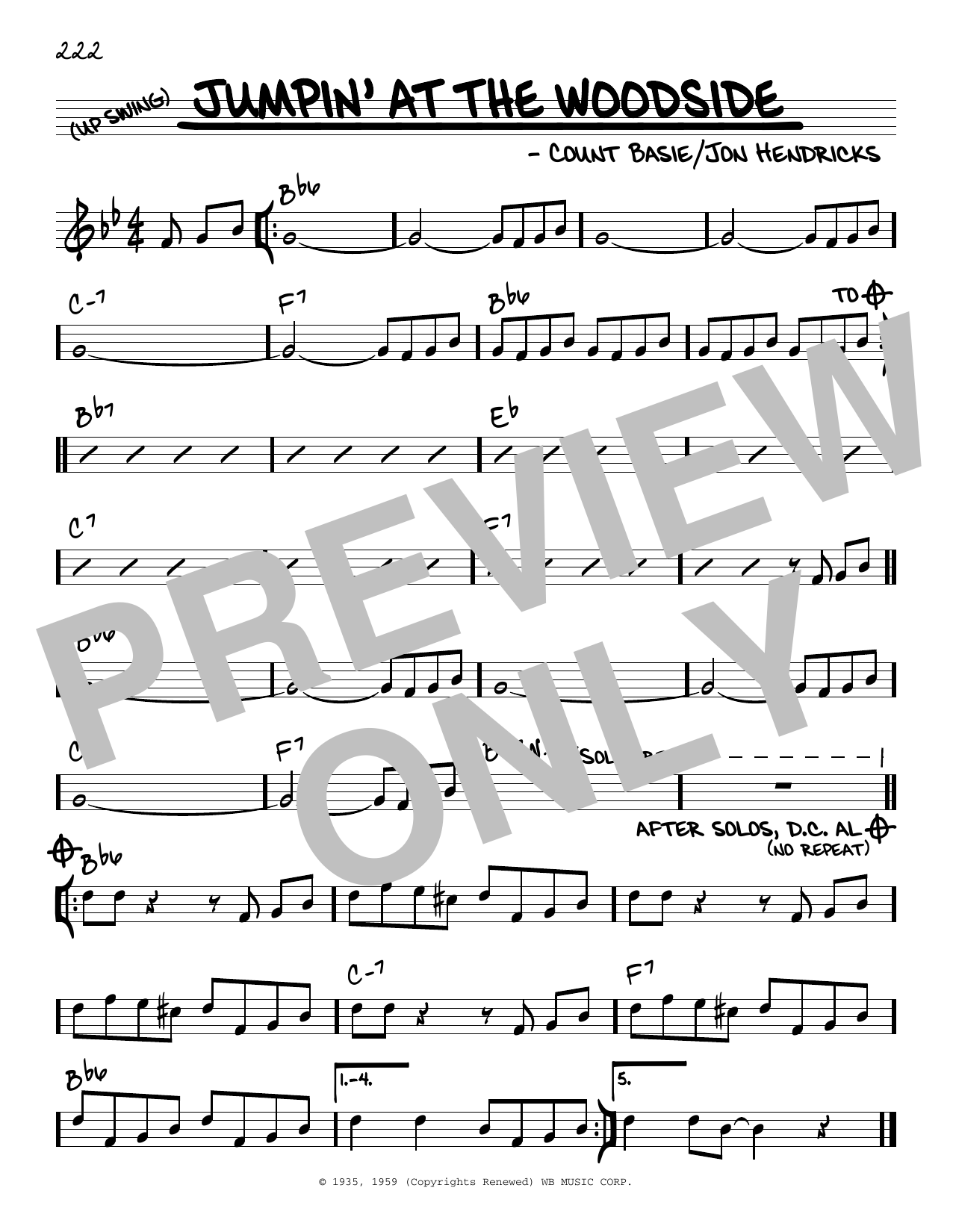 Download Count Basie Jumpin' At The Woodside Sheet Music