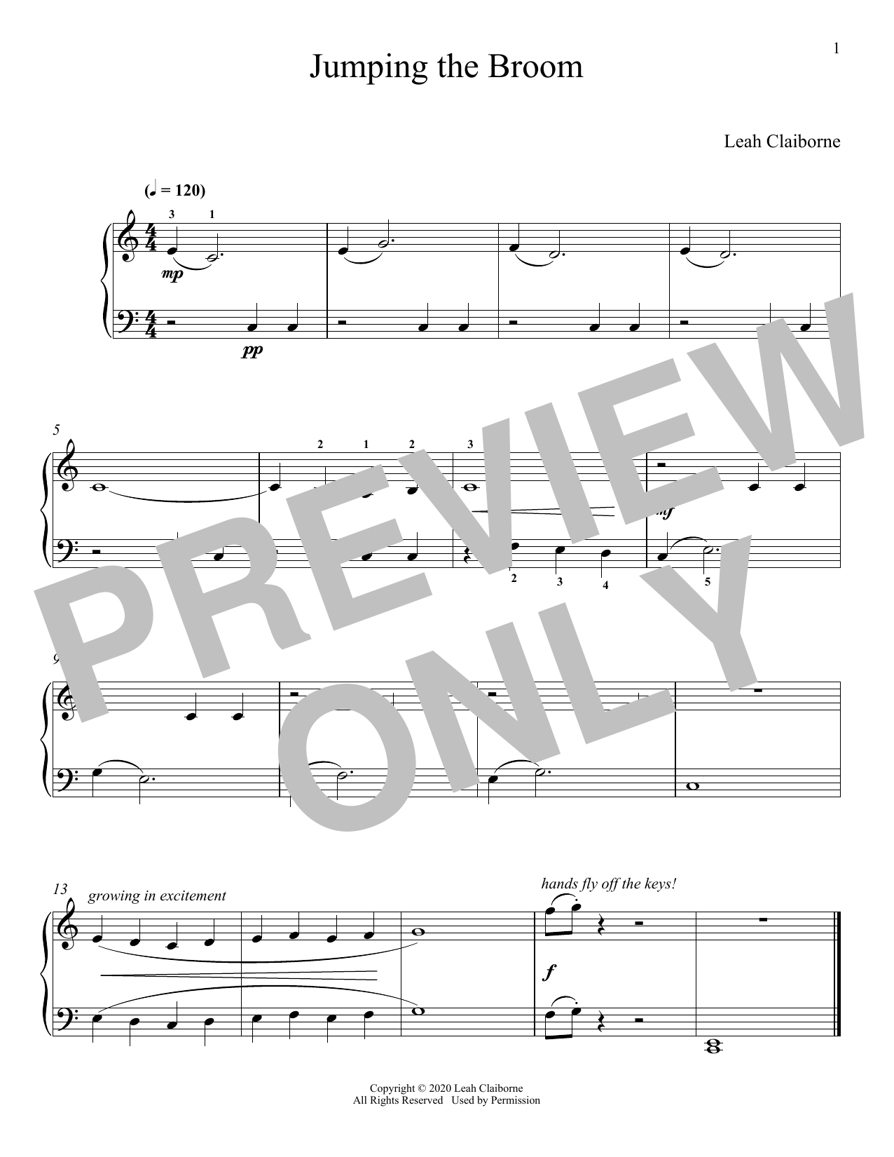 Download Leah Claiborne Jumping The Broom Sheet Music