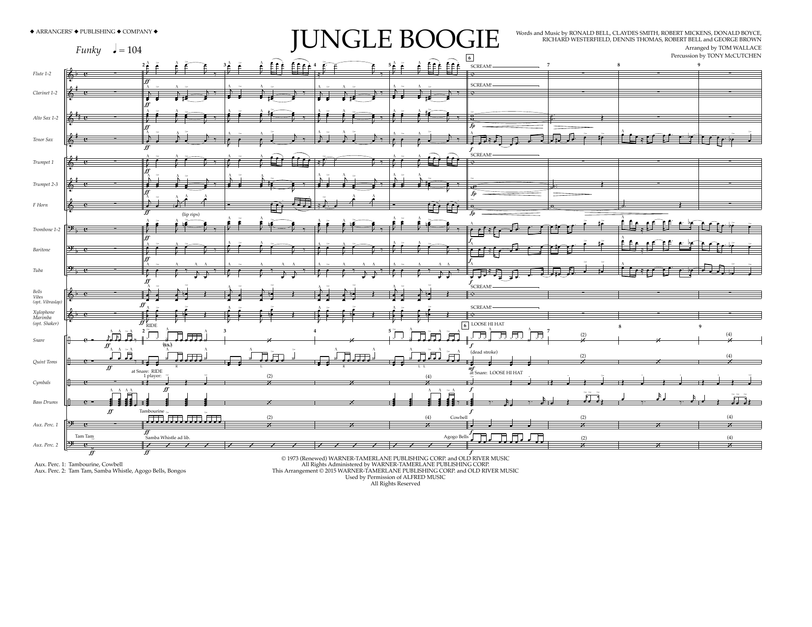 Download Tom Wallace Jungle Boogie - Full Score Sheet Music