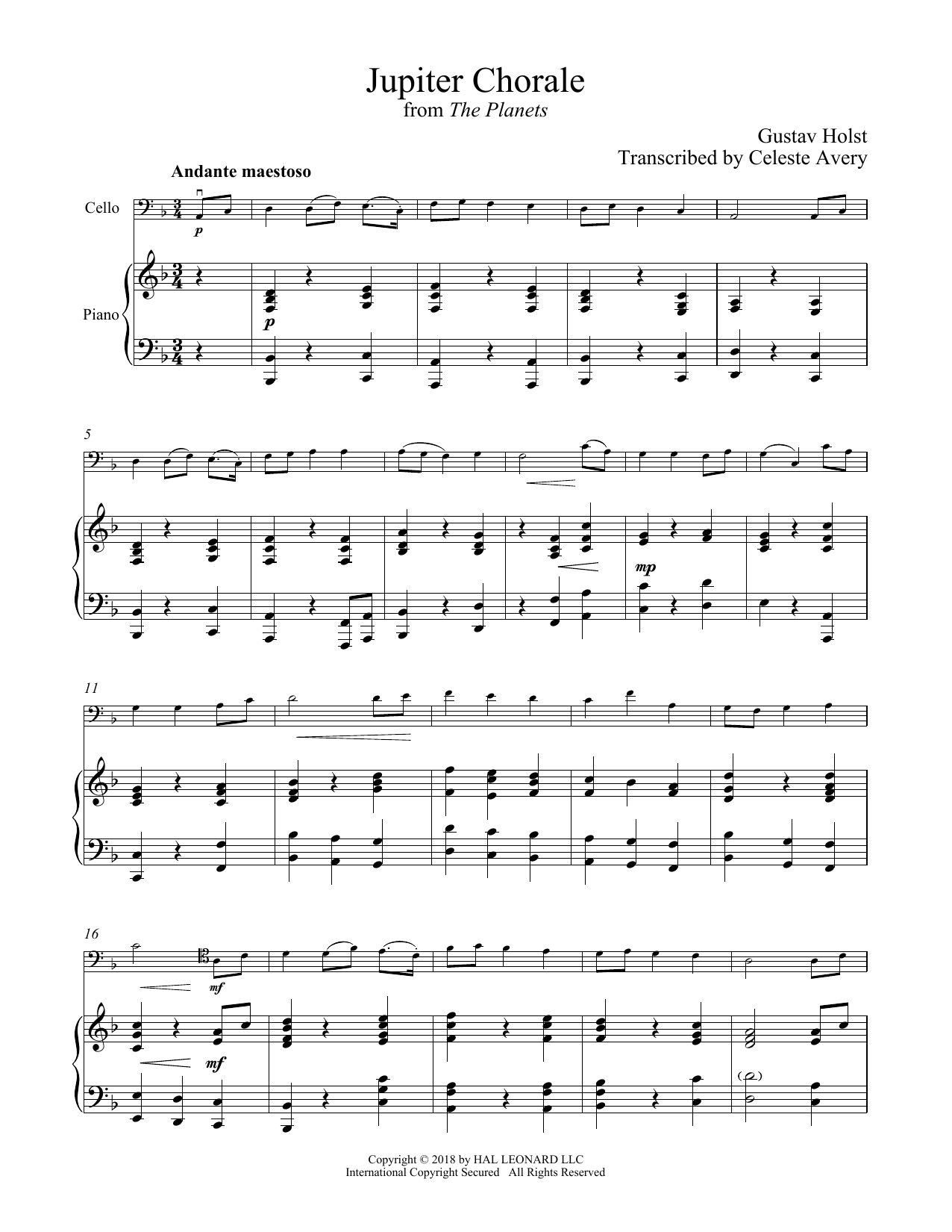 Download Gustav Holst Jupiter Sheet Music