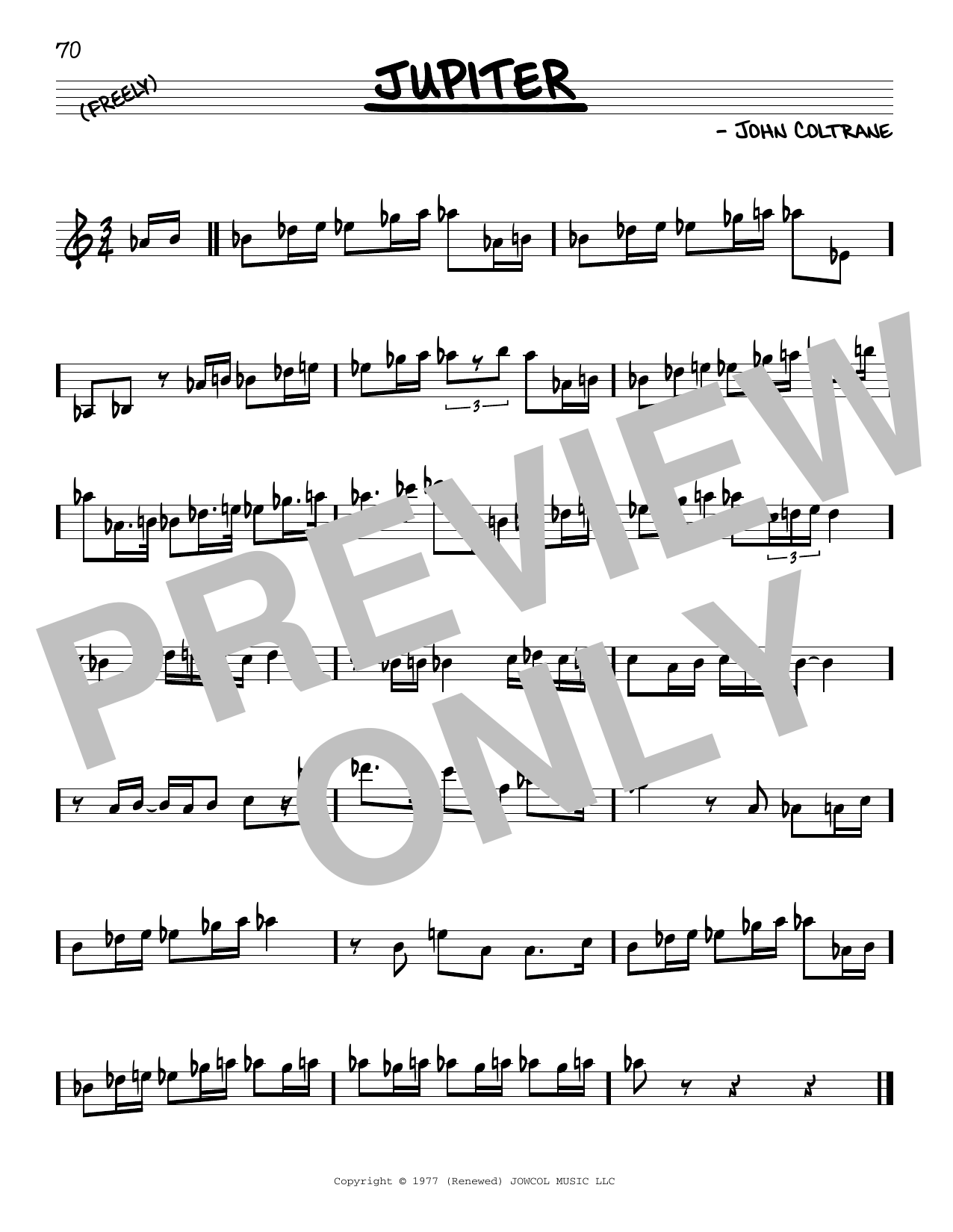 Download John Coltrane Jupiter Sheet Music