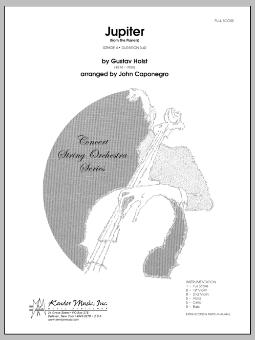 Download Caponegro Jupiter (from The Planets) - Full Score Sheet Music