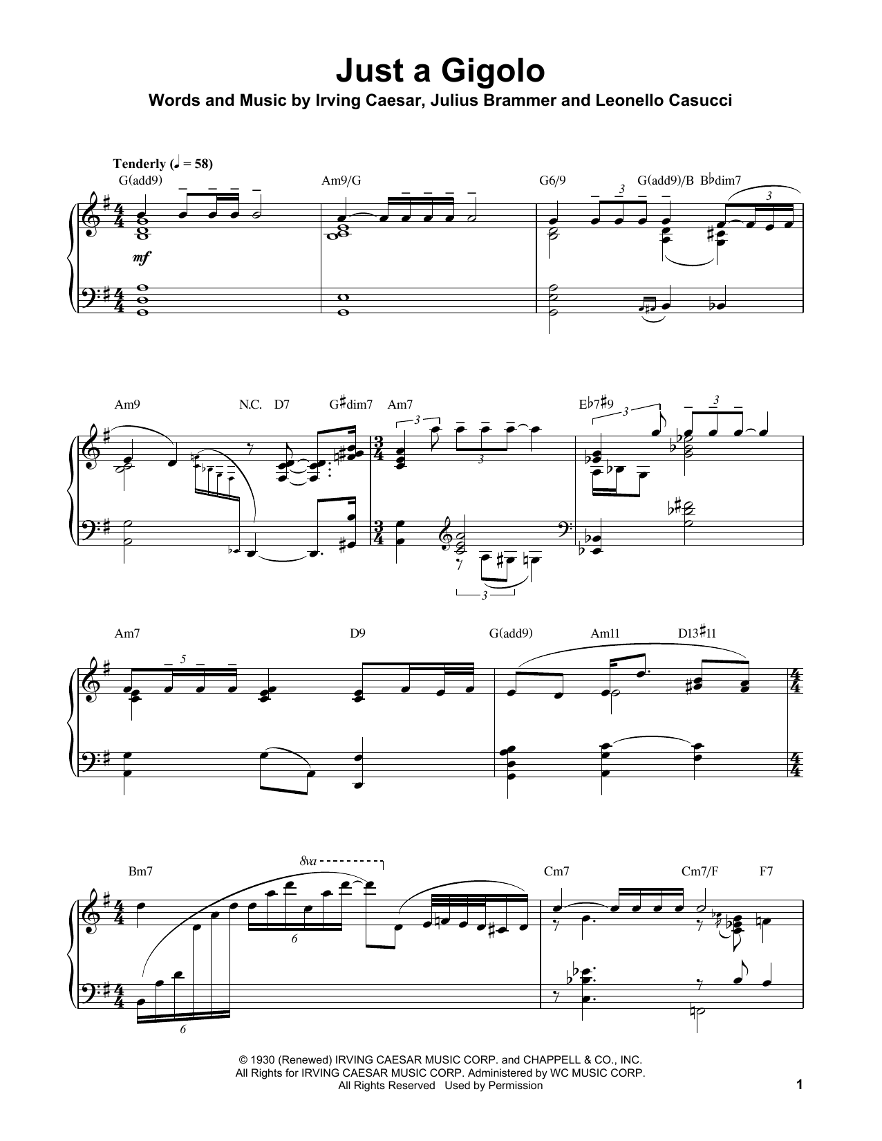 Download Oscar Peterson Just A Gigolo Sheet Music