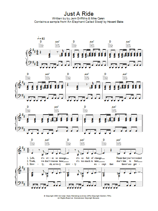 Download Jem Just A Ride Sheet Music
