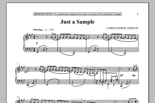 Download Christopher Norton Just A Sample Sheet Music