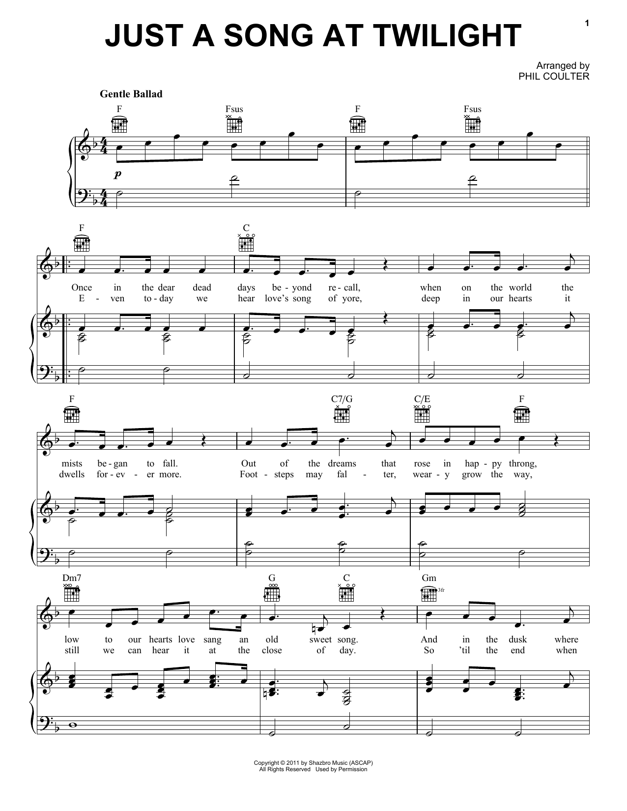 Download Celtic Thunder Just A Song At Twilight Sheet Music