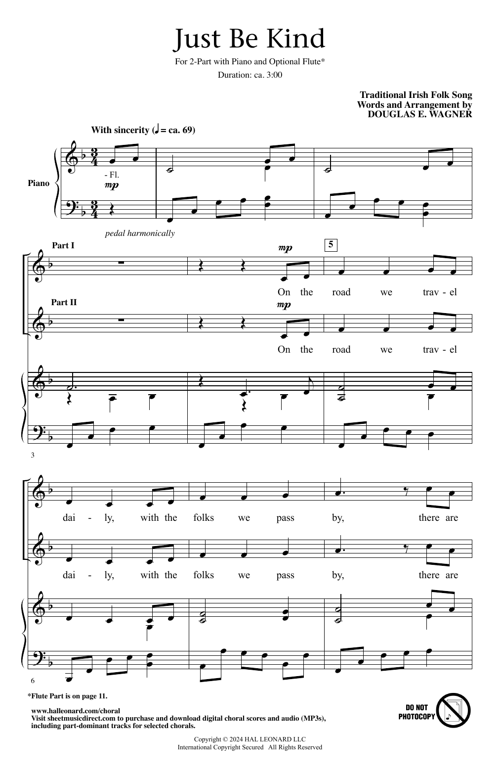 Douglas E. Wagner Just Be Kind sheet music notes printable PDF score