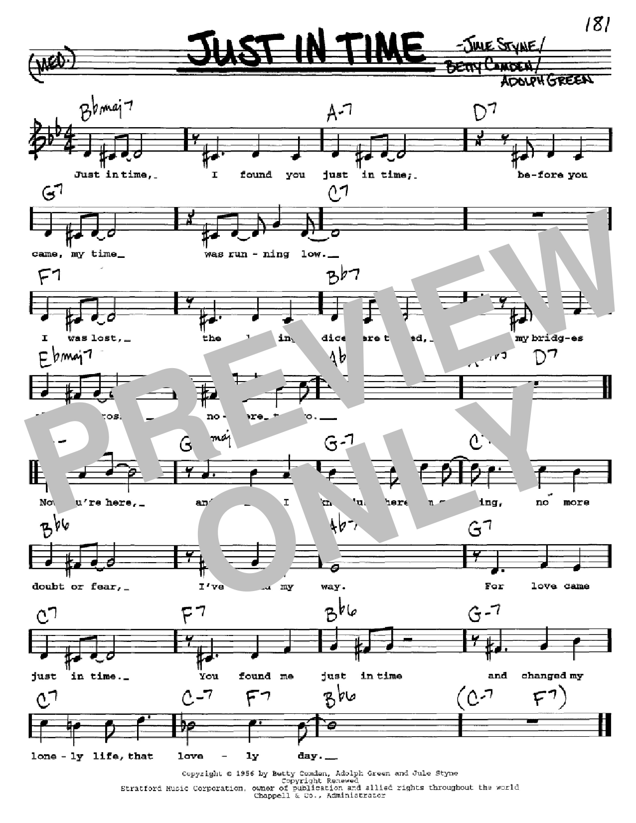 Download Frank Sinatra Just In Time Sheet Music