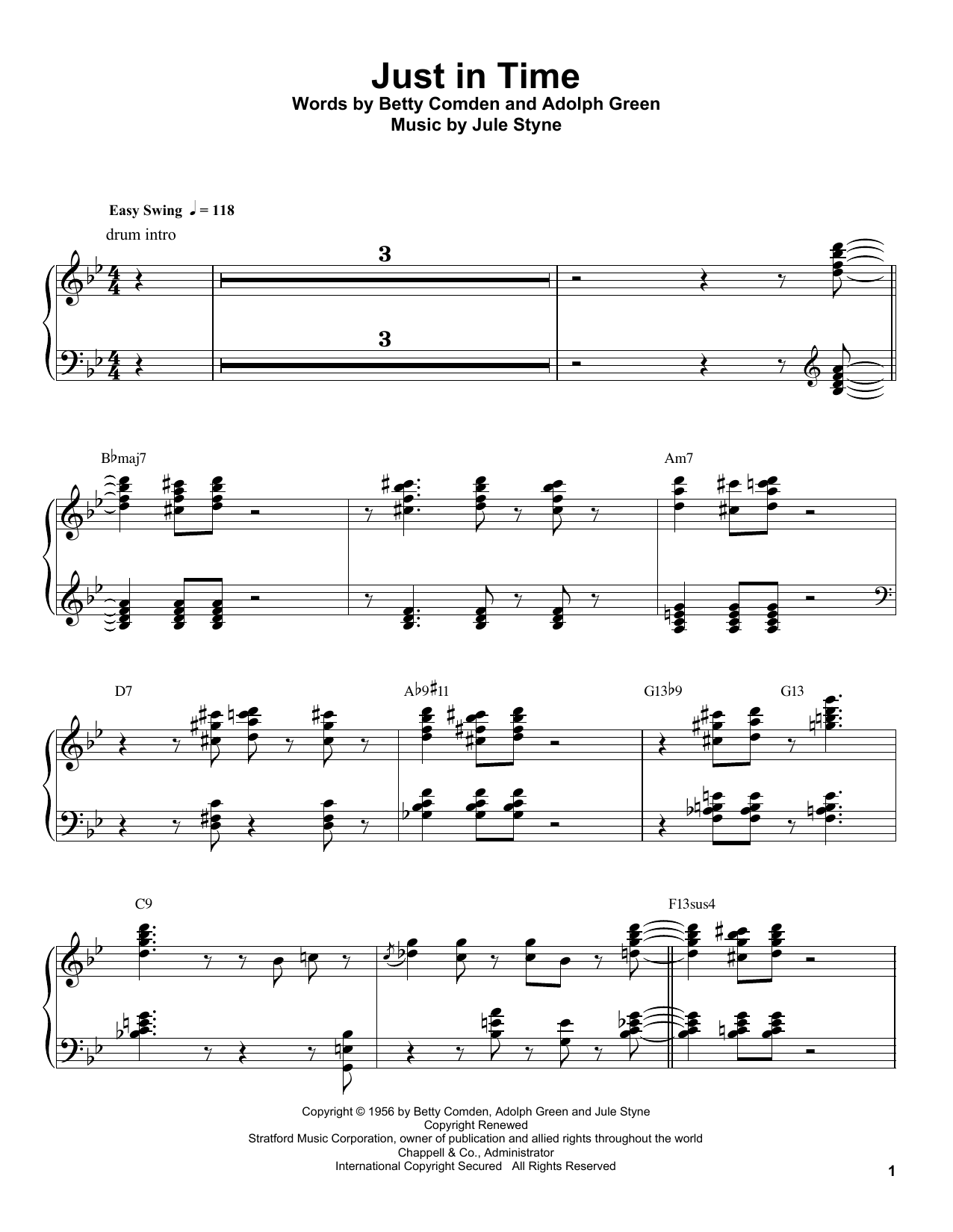 Download Oscar Peterson Just In Time Sheet Music
