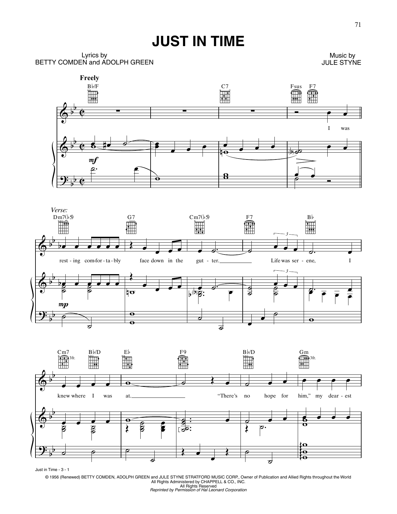 Download Tony Bennett Just In Time Sheet Music