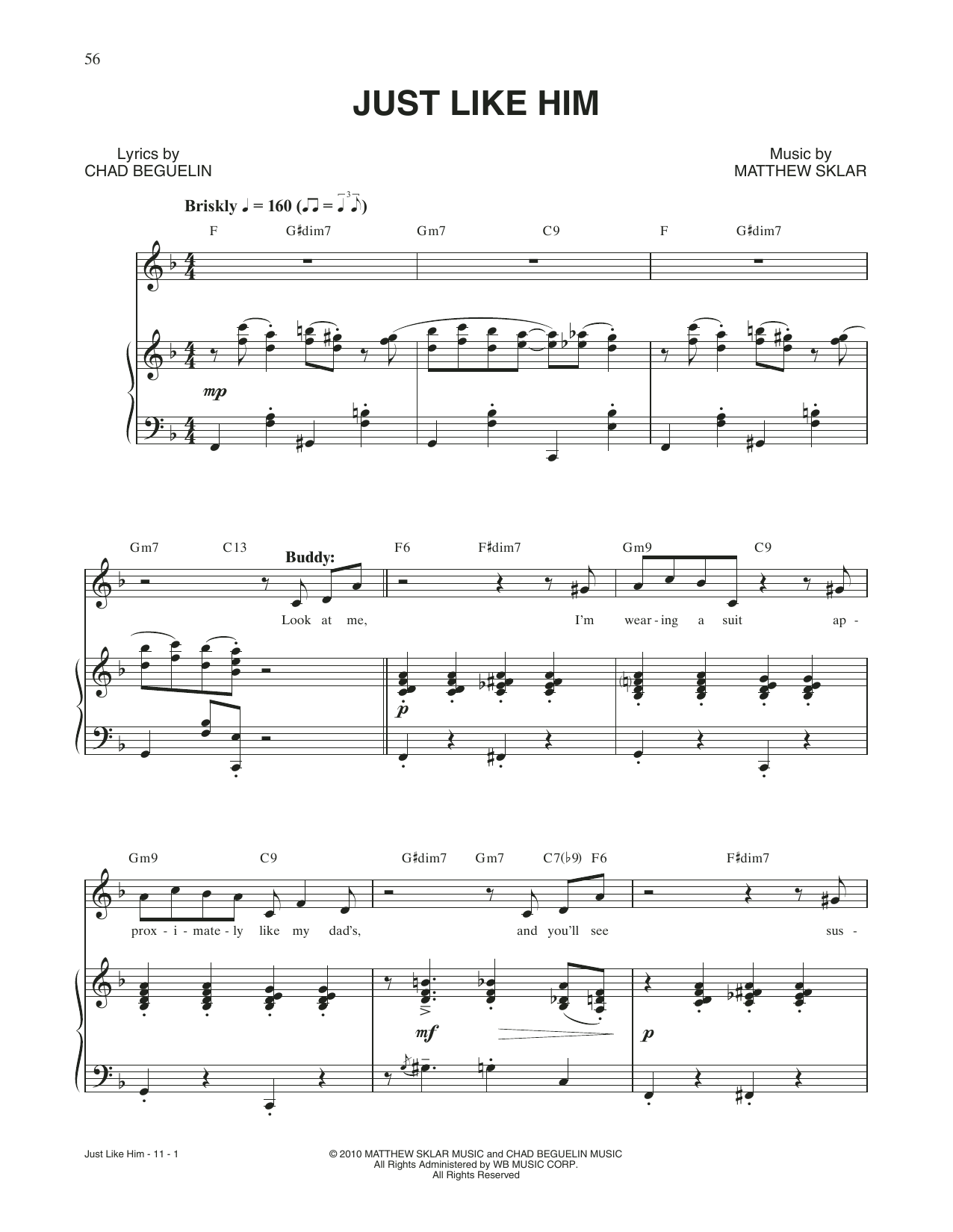 Download Matthew Sklar & Chad Beguelin Just Like Him (from Elf: The Musical) Sheet Music