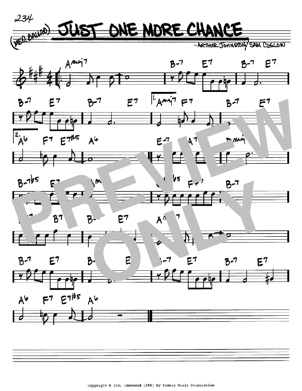 Download Bing Crosby Just One More Chance Sheet Music