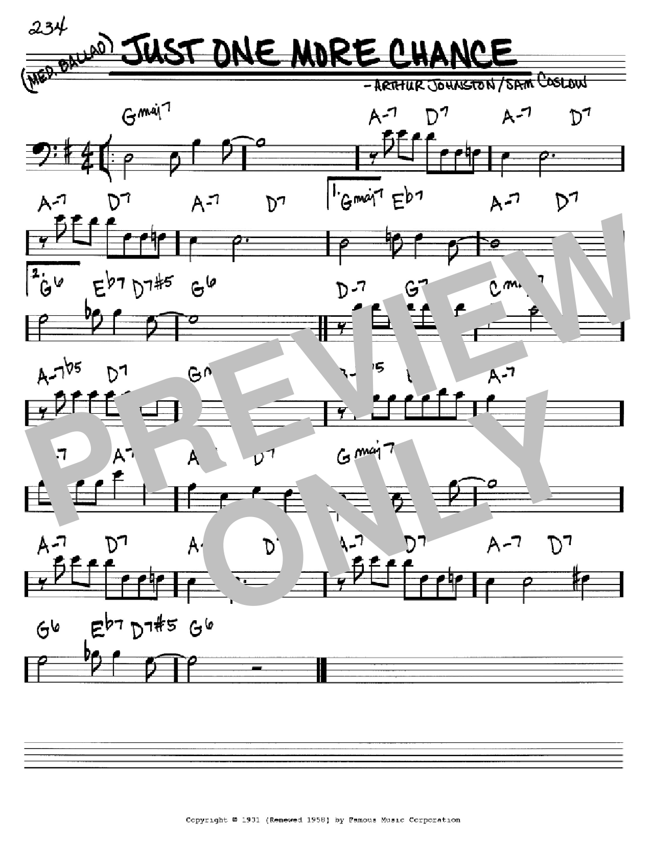 Download Bing Crosby Just One More Chance Sheet Music