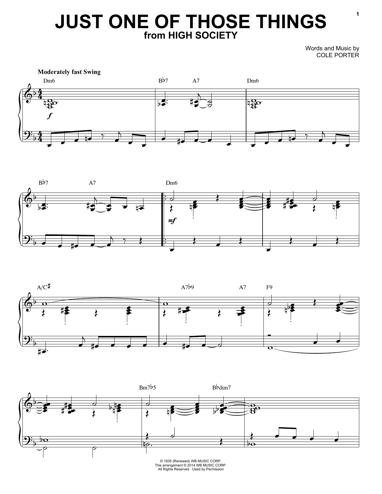 Download Cole Porter Just One Of Those Things [Jazz version] Sheet Music