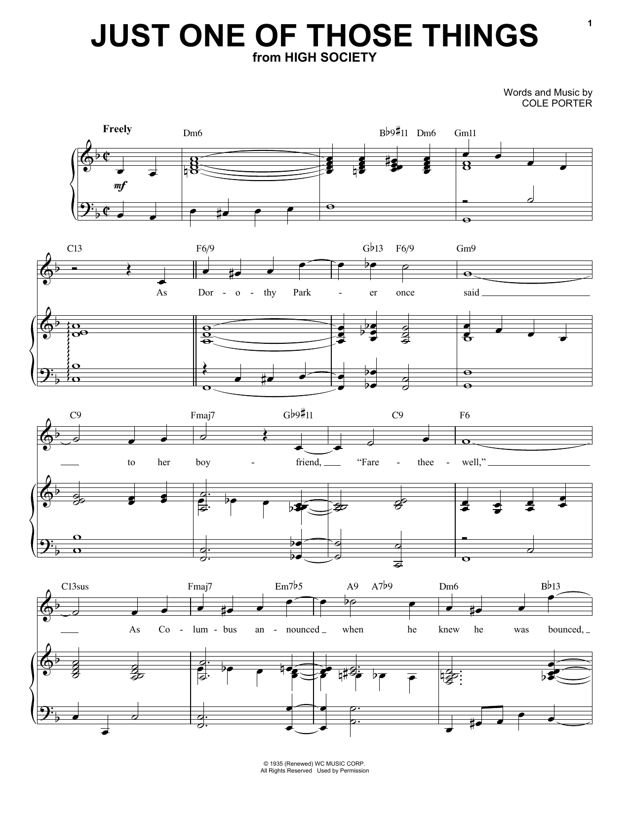 Download Cole Porter Just One Of Those Things [Jazz version] Sheet Music