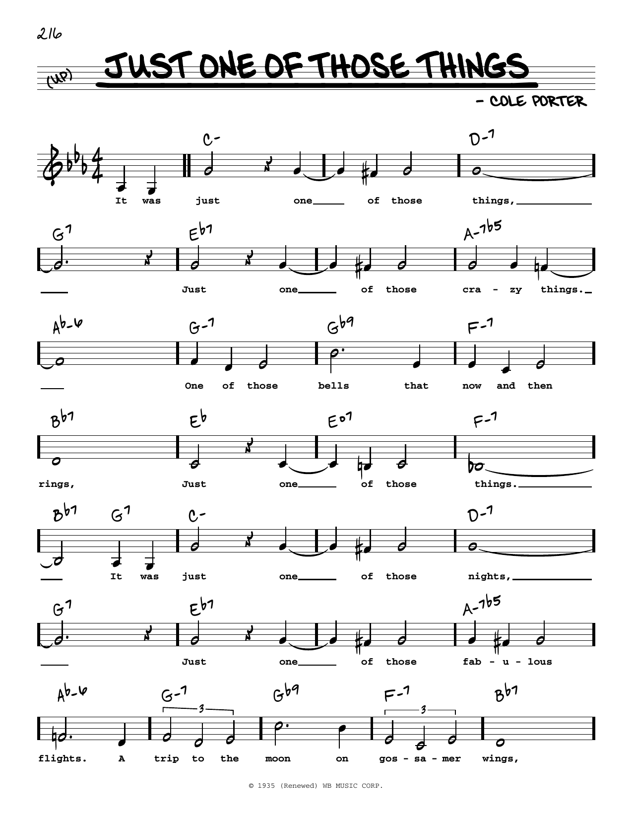 Download Frank Sinatra Just One Of Those Things (Low Voice) Sheet Music