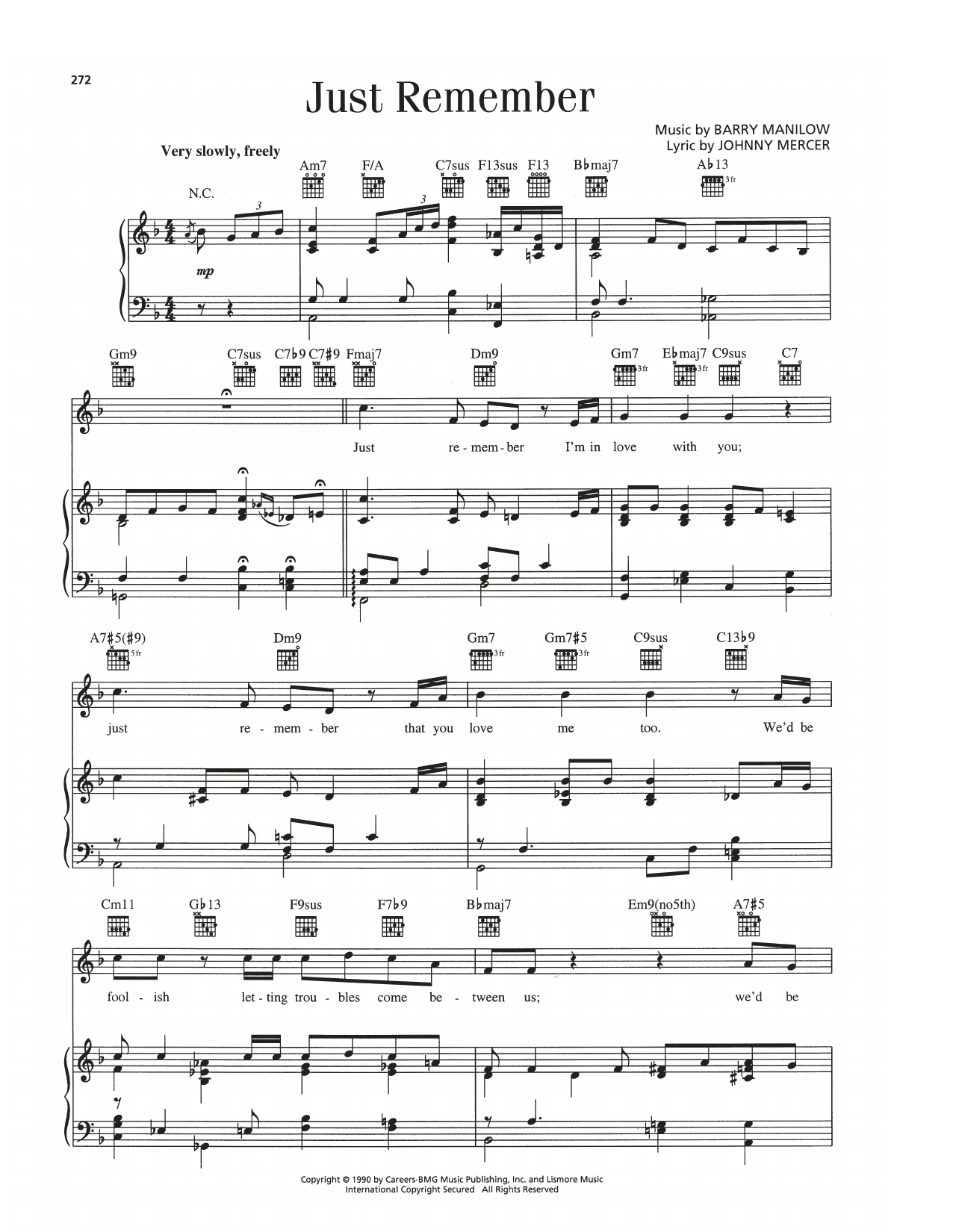 Download Barry Manilow Just Remember Sheet Music