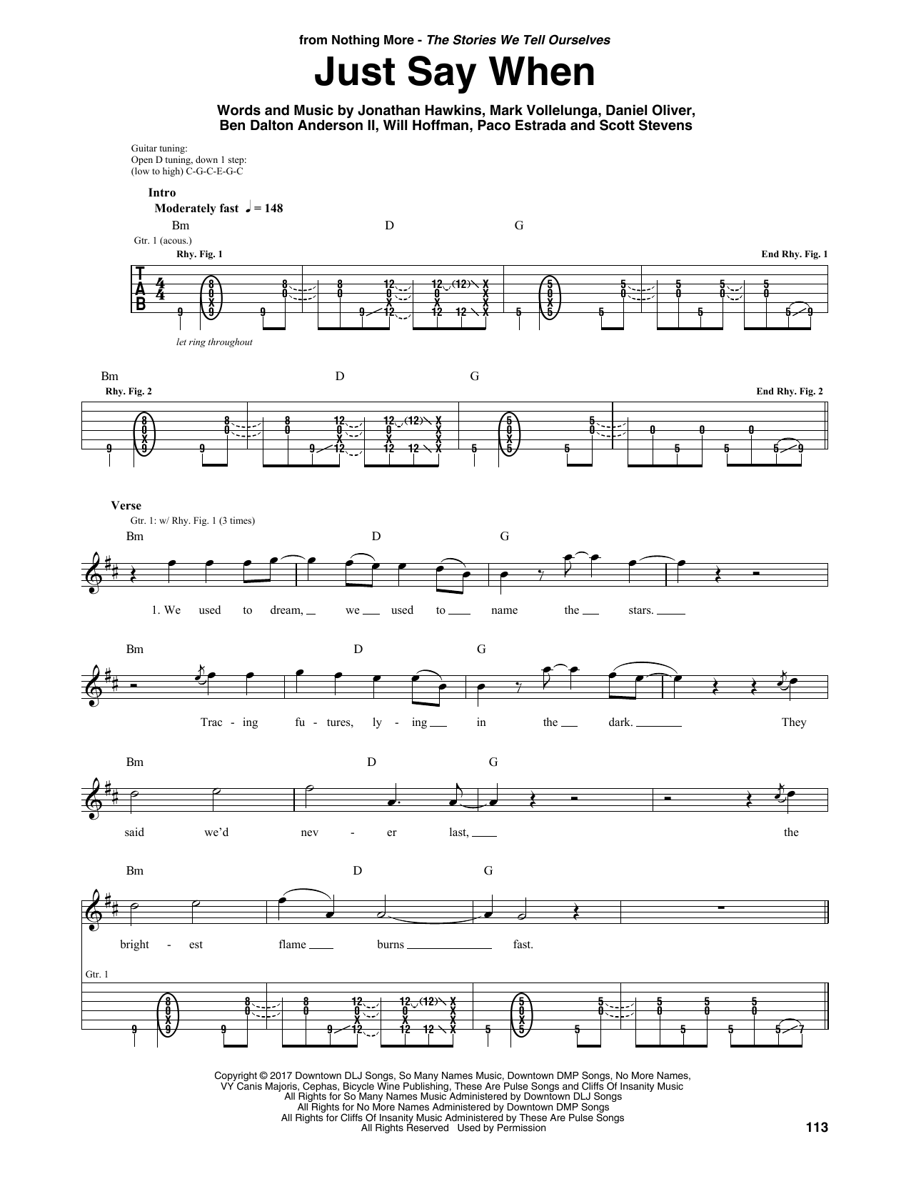 Download Nothing More Just Say When Sheet Music
