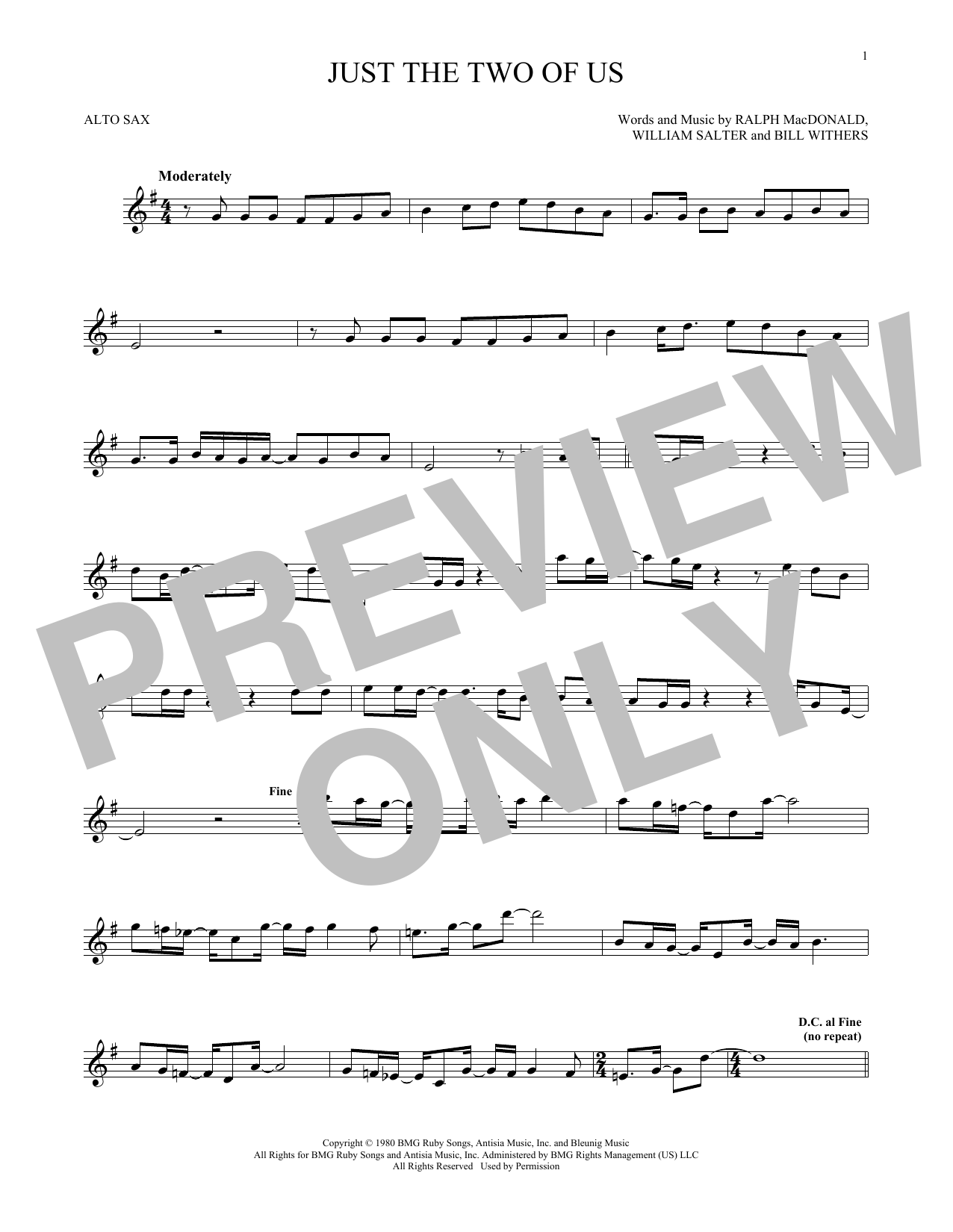 Download Bill Withers Just The Two Of Us Sheet Music